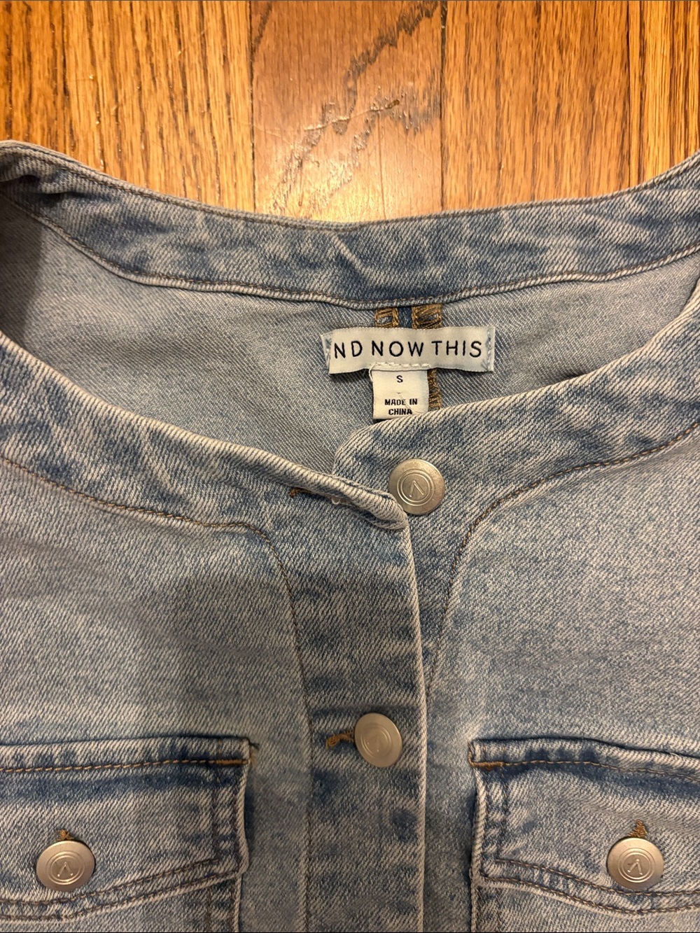Sleeveless Denim Vest Top - Light Blue - Picture 2 of 5